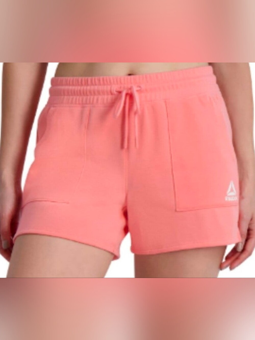 NWT Reebok Women's Favorite French Terry Shorts - Salmon Rose, Size 3XL / XXXL